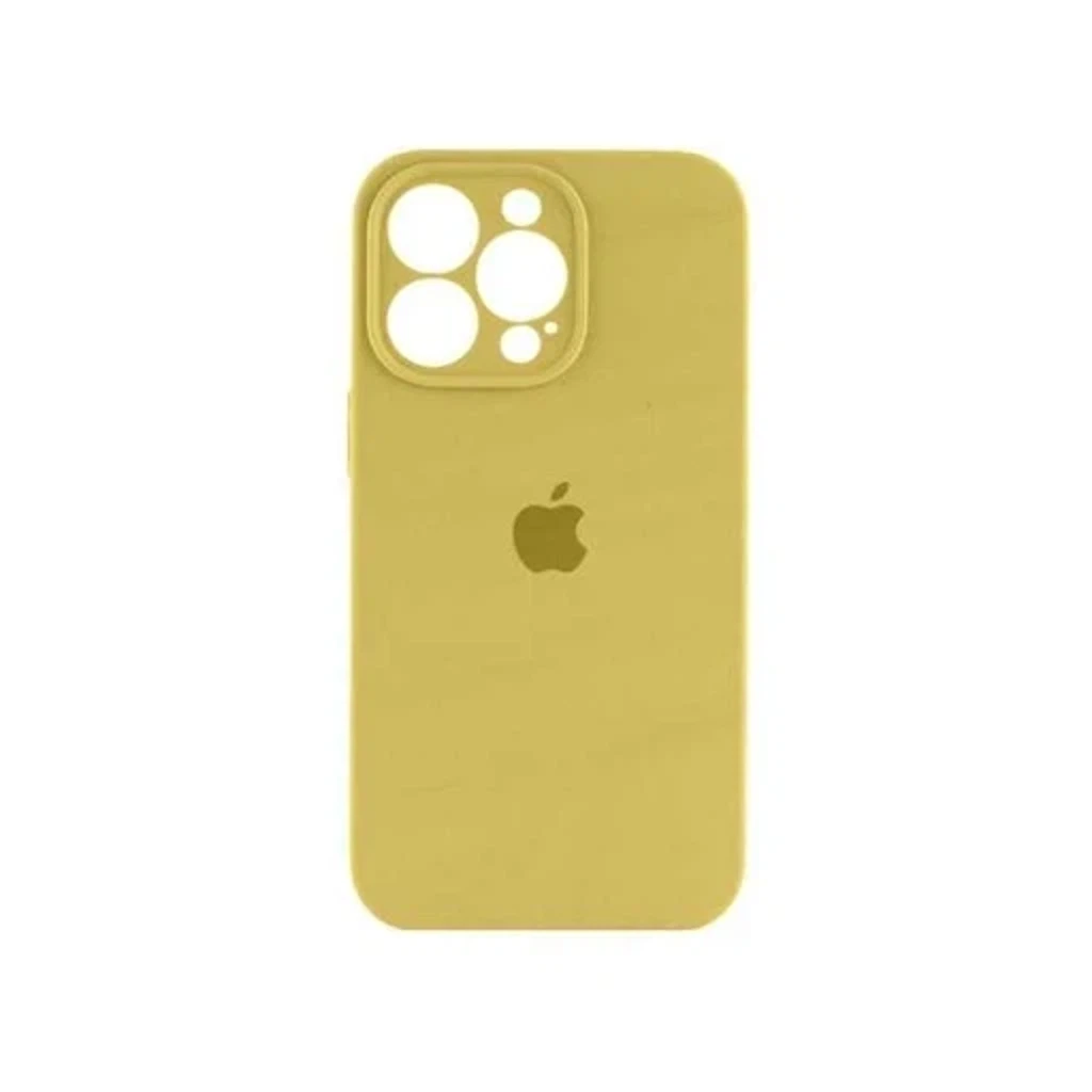 Чехол Silicone Case с закрытым низом и защитой камеры для Iphone 13 Pro (Квадратные грани)